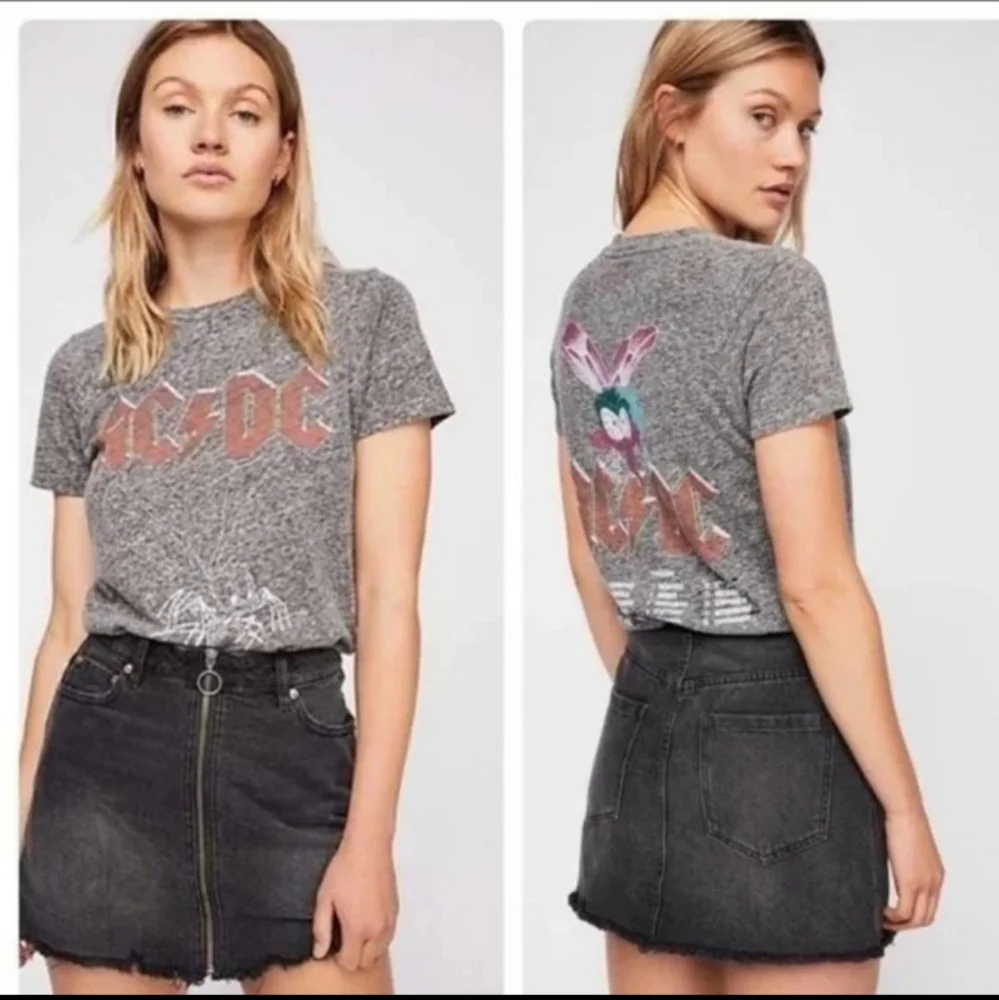 FREE PEOPLE ZIP HAVEN DISTRESSED RAW HEMLINE DEMIN SKIRT EUC SIZE 29 - Picture 6 of 12